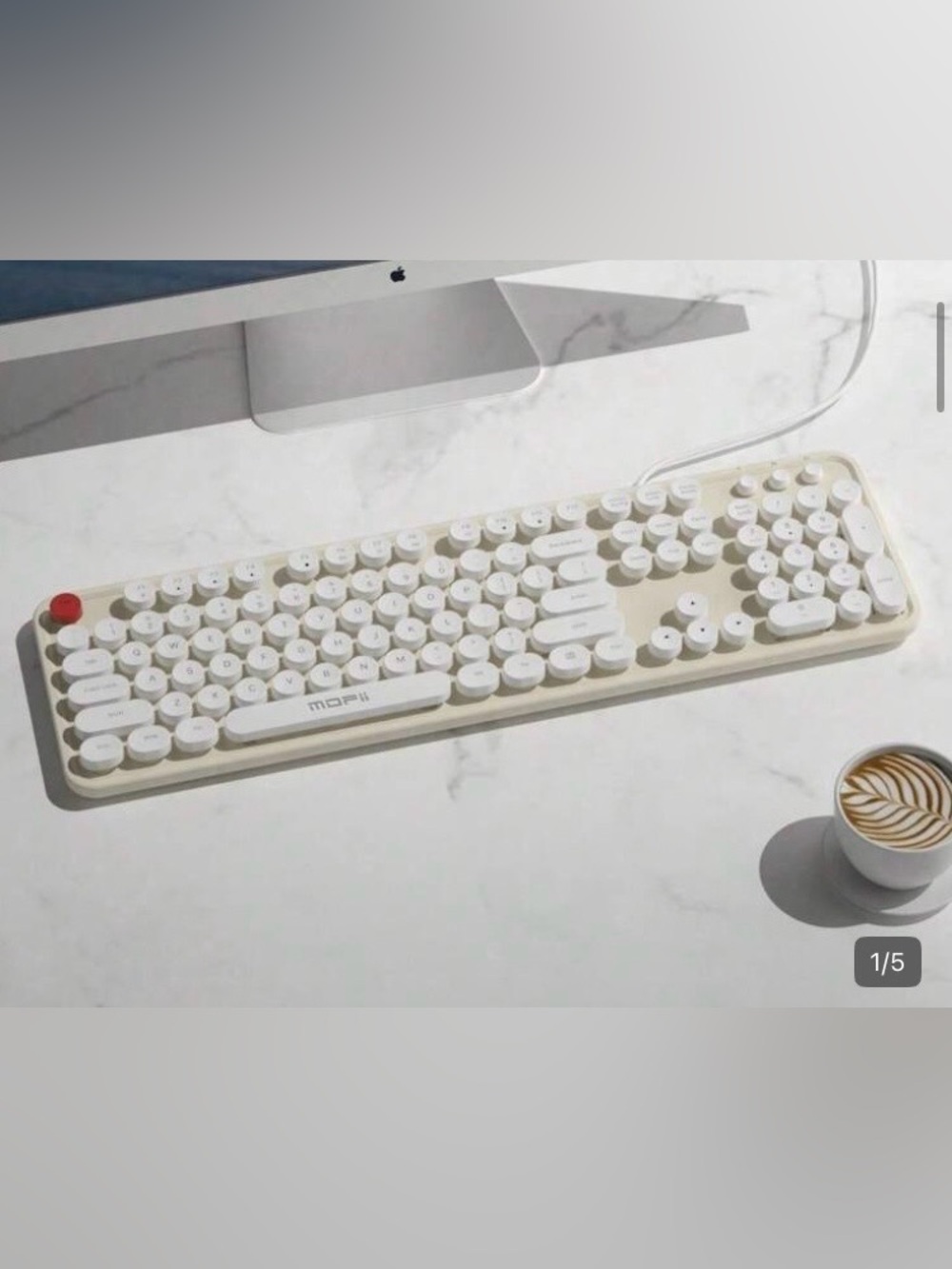 MOFII Sweet Wired Keyboard Retro Typewriter Style USB Full Size Keyboard